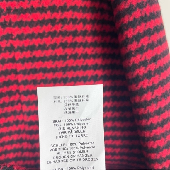 Missguided Houndstooth Boyfriend Blazer Coat Womens 8 Red Black Oversized - Picture 6 of 8